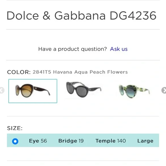 Dolce & Gabana Polarized Sunglasses